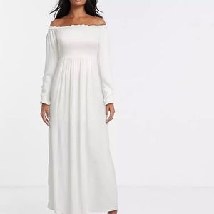 River Island Ruched Bardot Maxi Dress